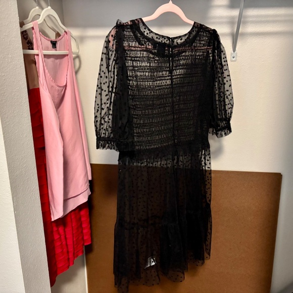 Gap Sheer Black Polka Dot Dress - Picture 4 of 7